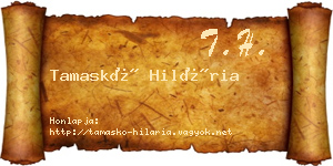 Tamaskó Hilária névjegykártya
